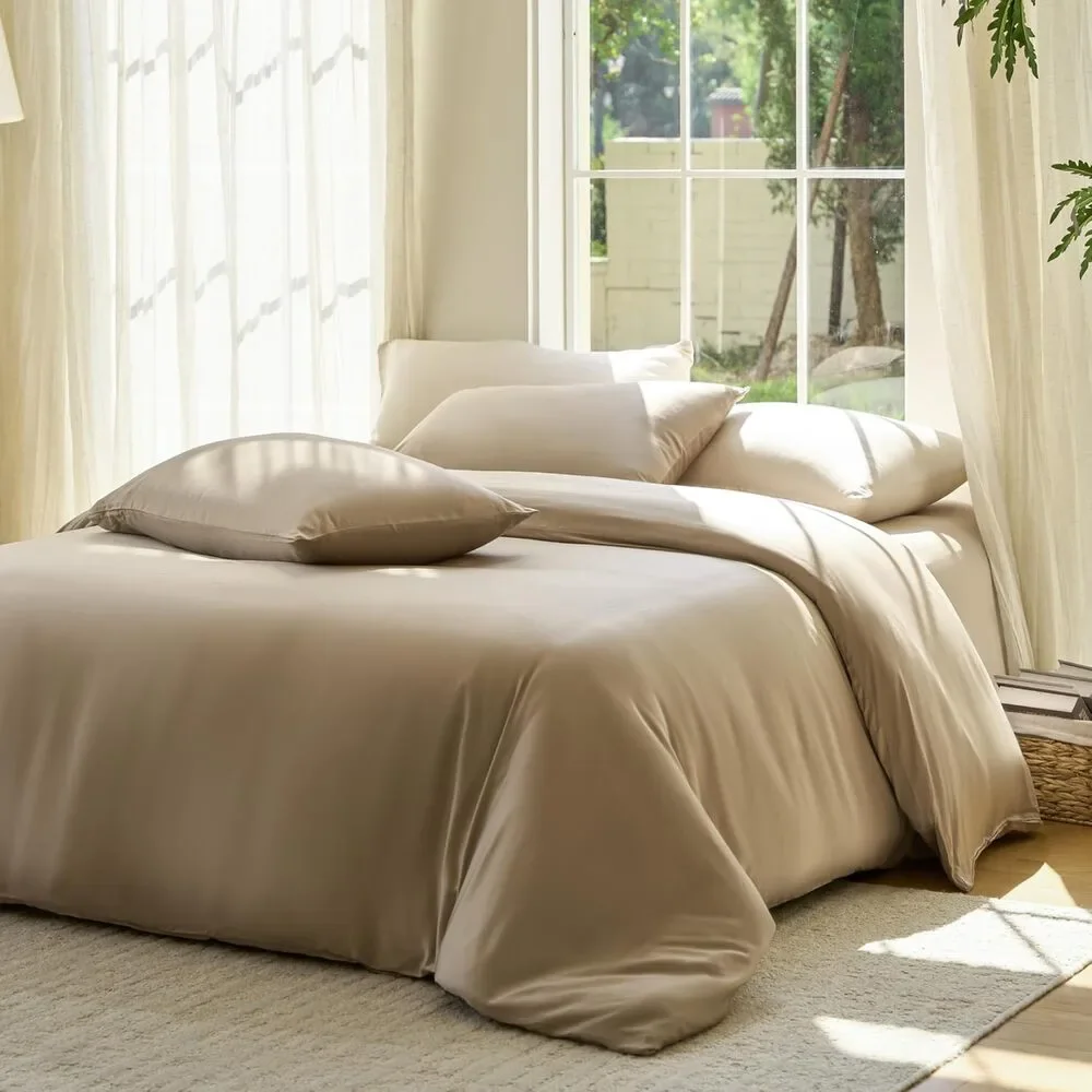 NWT Sijo DOZ Duvet Cover 2PC Set and 1 Sham Dune, King/Cal King
